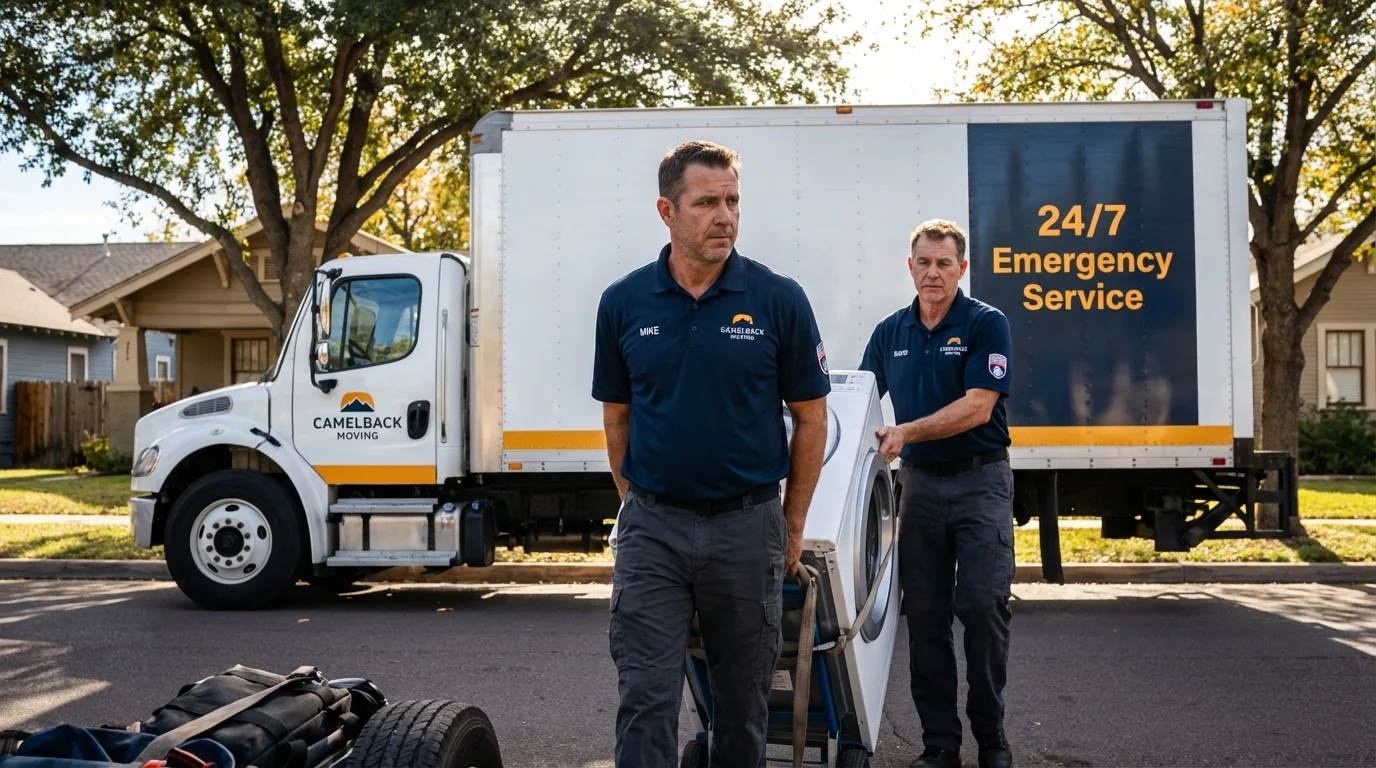 CamelBack Moving crew loading furniture in Archer City, TX
