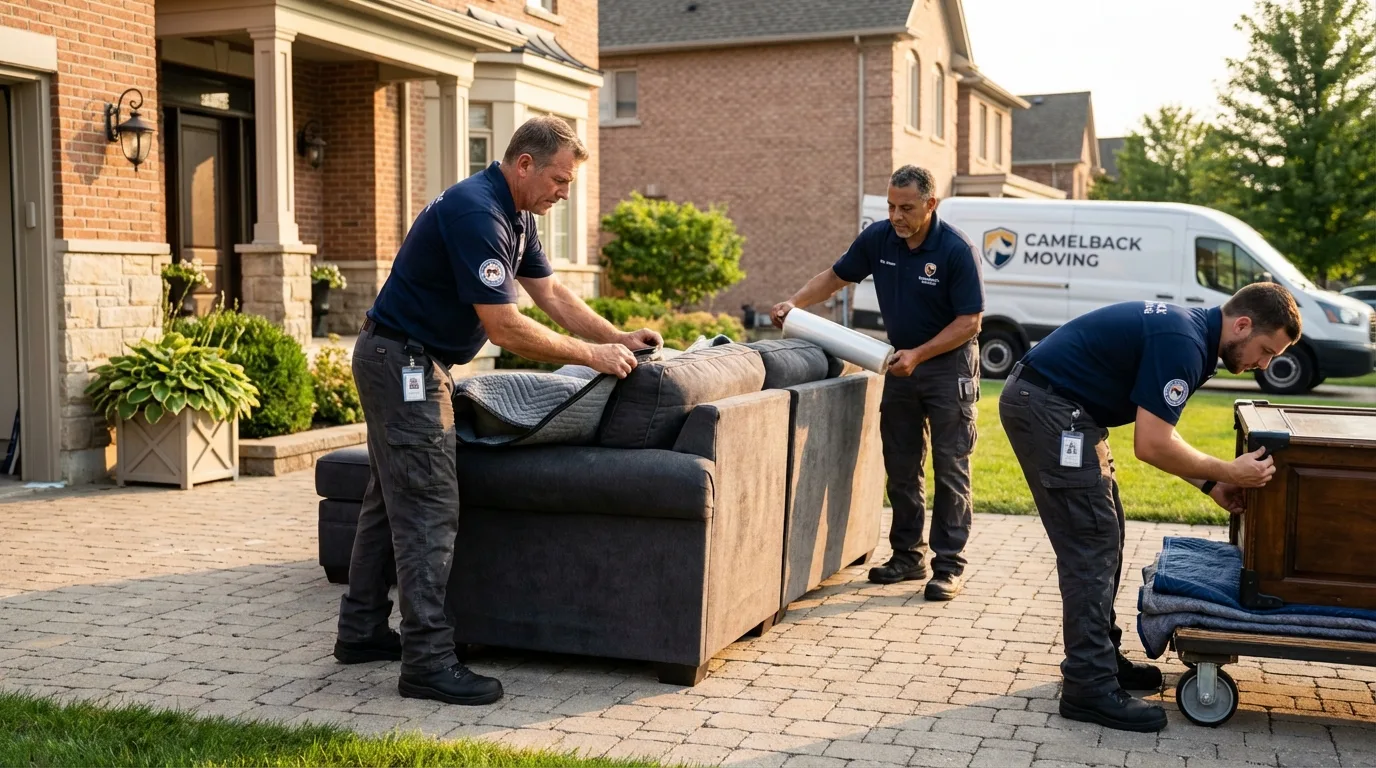 Large estate moving crew wrapping furniture in Archer City, TX