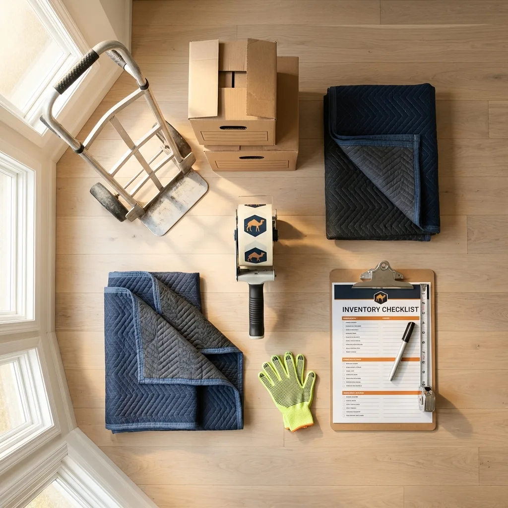 Professional moving supplies and packing materials layout for Archer City residential relocations